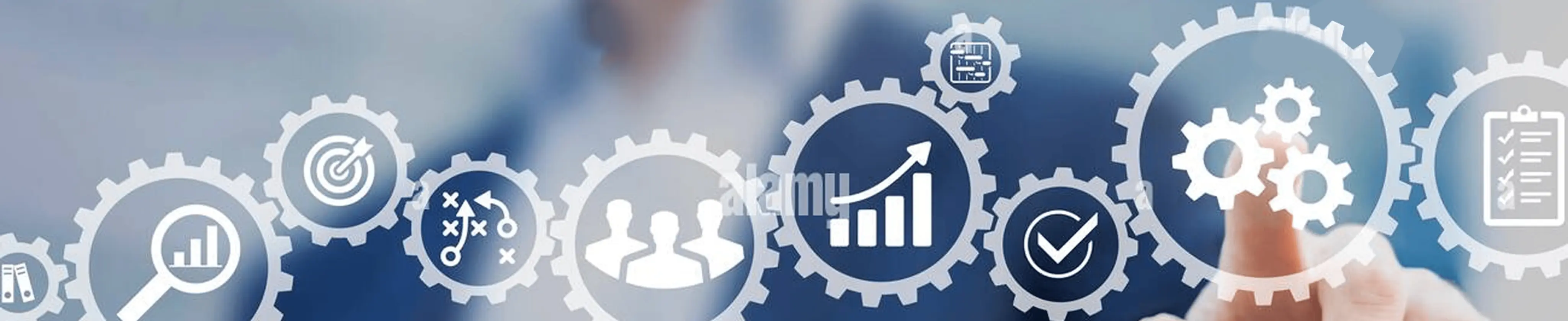 Row of digital business icons